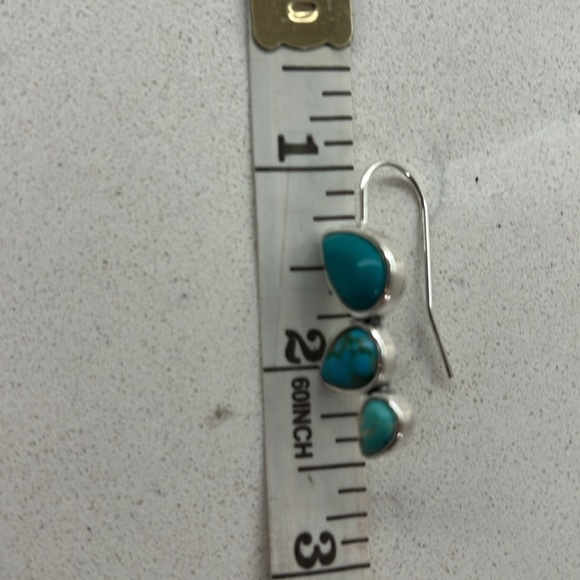 Faux Turquoise Fashion Earrings - Picture 2 of 4